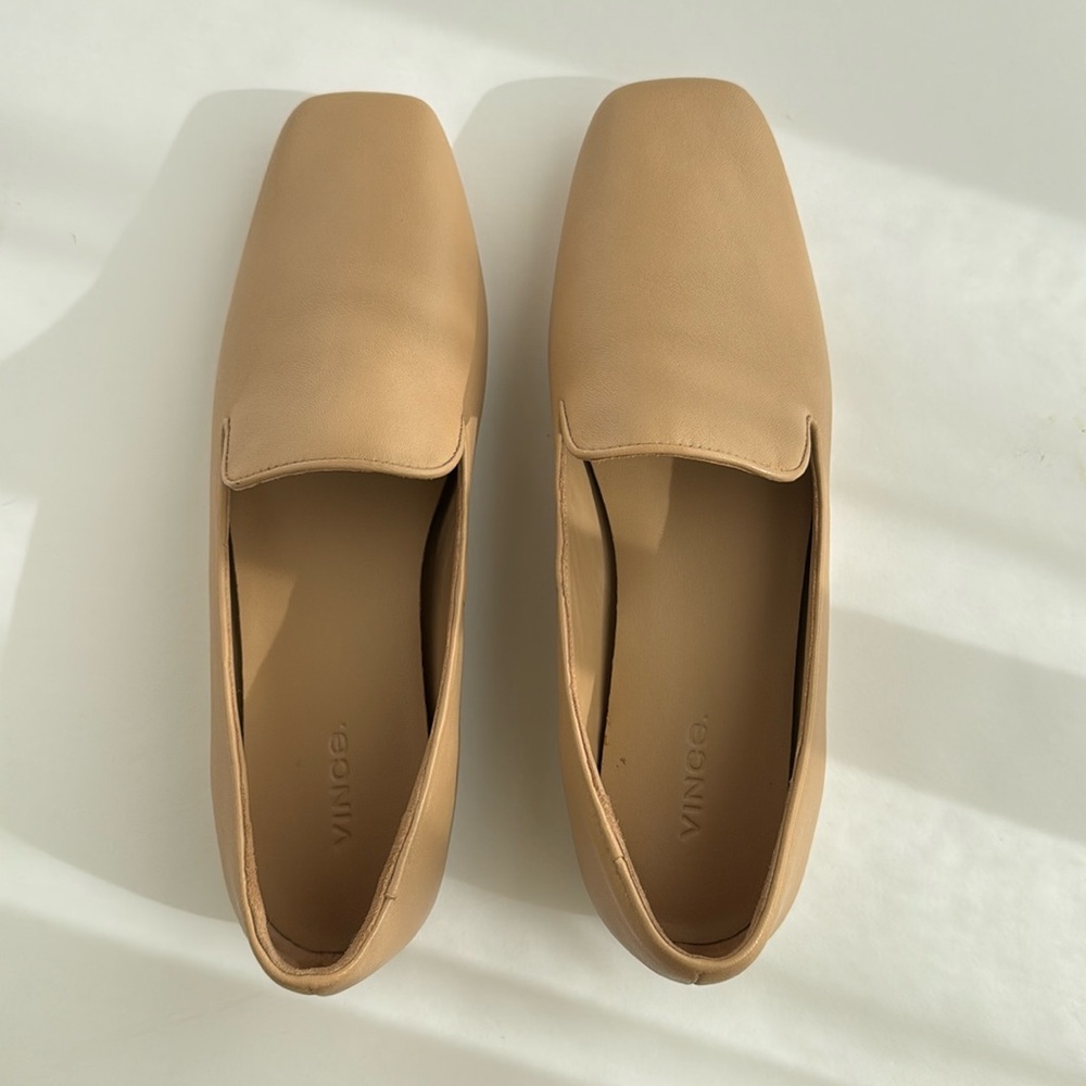 Vince Shoes | Vince Clark Square-Toe Leather Loafers 8.5 nwt